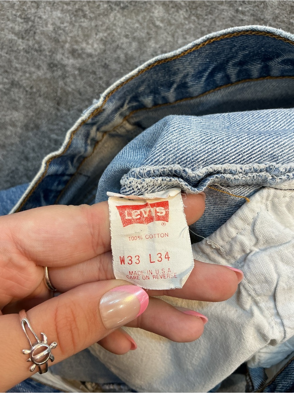 VINTAGE MADE IN USA 100% Cotton Levi 501 Light Blue Men's Straight-Leg Jeans - Picture 5 of 7